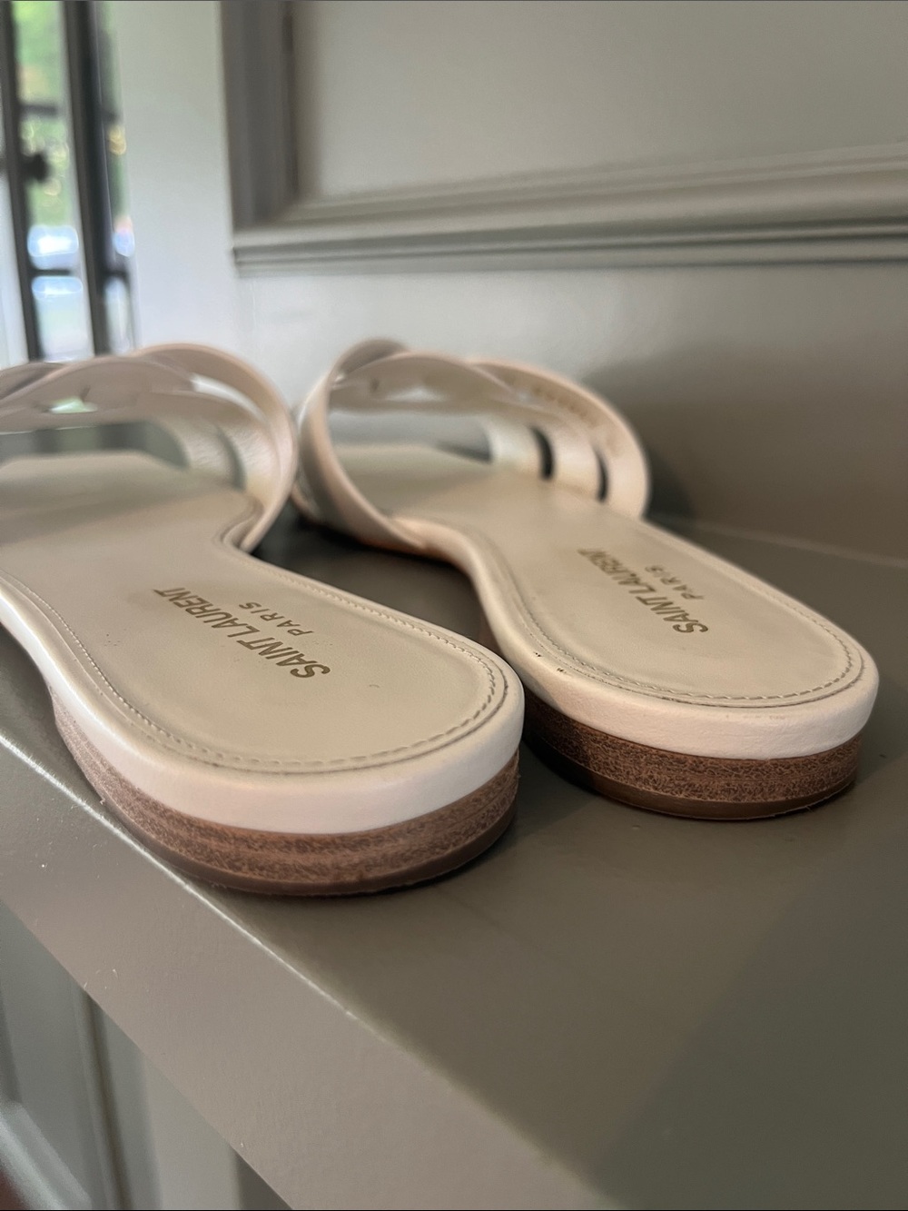 Saint Laurent Tribute Woven Slides - White Leather - Size 39 - Picture 5 of 10